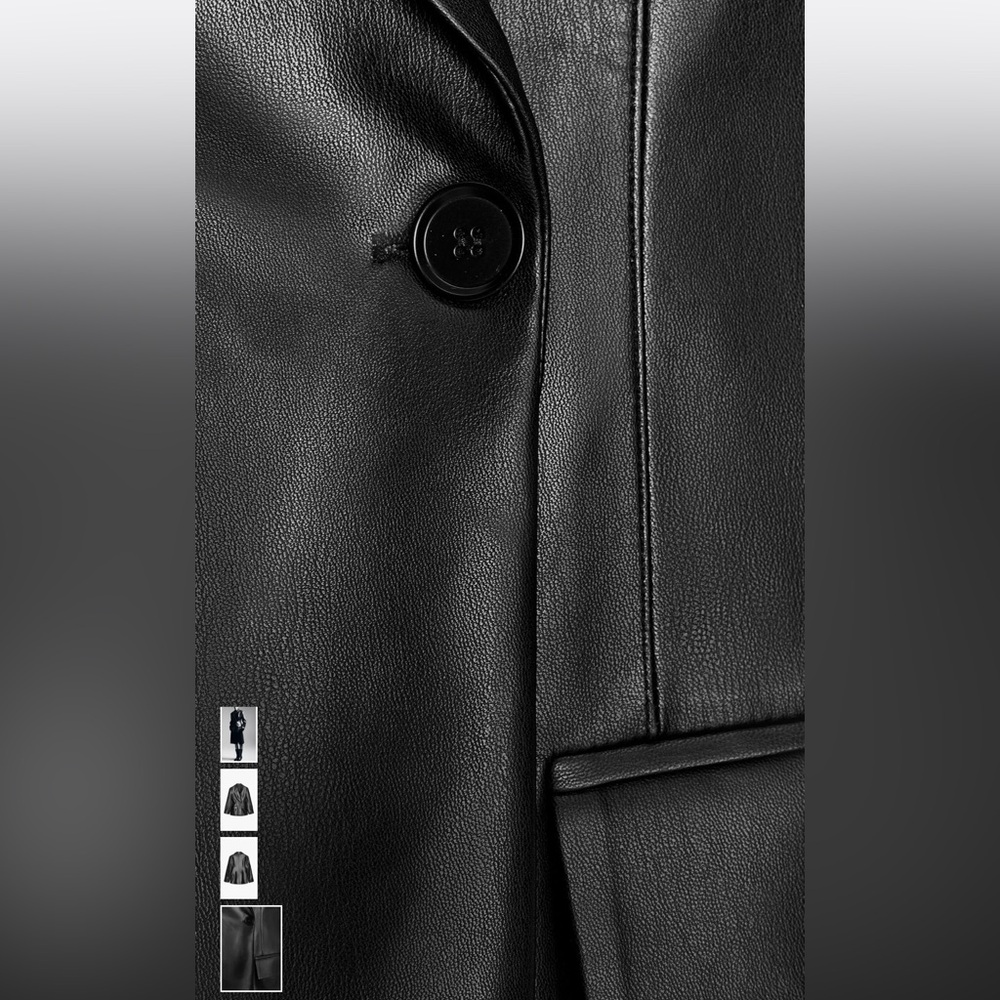 Zara Black Leather Jacket - Picture 6 of 6